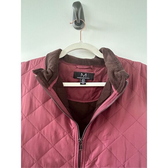 Magaschoni Full Zip Diamond Quilted Vest Women’s Maroon Size Medium - Picture 4 of 7